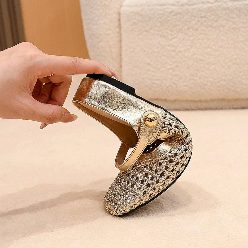 👡55% off!☁️Women's Woven Square-Toe Mary Jane Mules