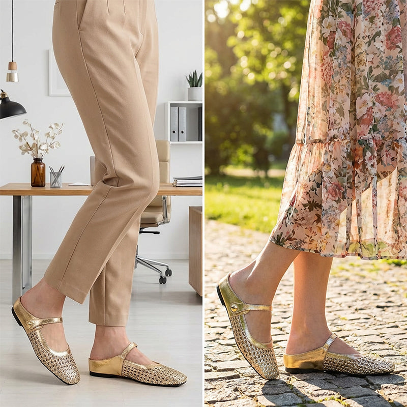 👡55% off!☁️Women's Woven Square-Toe Mary Jane Mules